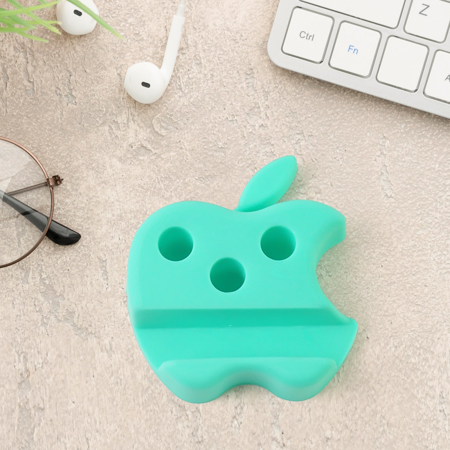 Multi-Functional Apple-Shaped Plastic Mobile Stand with Pen Holder (3 Pc / Mix Color) Multi-Functional Apple-Shaped Plastic Mobile Stand with Pen Holder (3 Pc / Mix Color)